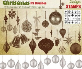 Christmas baubles photoshop brushes set