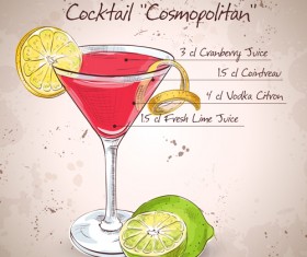 Cocktail poster hand drawing vectors 03 free download