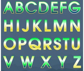 Colored gradients alphabets vector 01