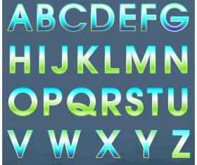 Colored gradients alphabets vector 02