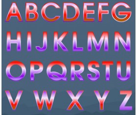 Colored gradients alphabets vector 03