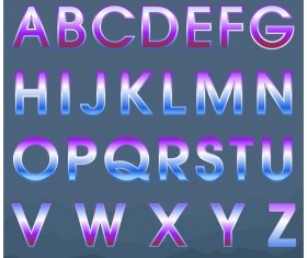 Colored gradients alphabets vector 04
