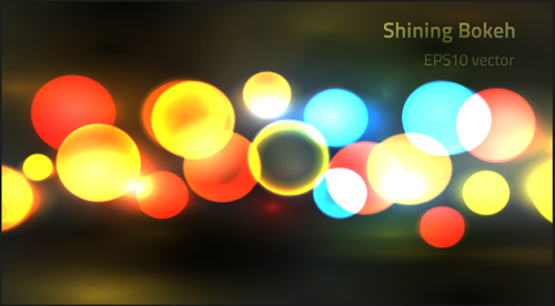 Colored light dots vector blurs background