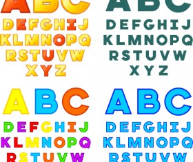 Colorful alphabets vector set 01