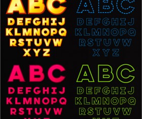 Colorful alphabets vector set 02