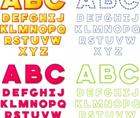 Colorful alphabets vector set 03