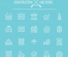 Construction line icon set 02