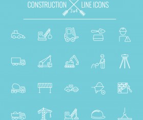 Construction line icon set 03