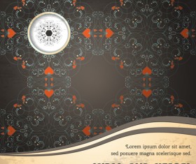 Curls and hearts card vector 03