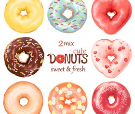 Cute donuts design vectors 02