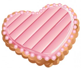 Cute pink heart box vector