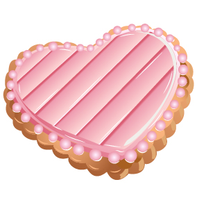 Cute pink heart box vector