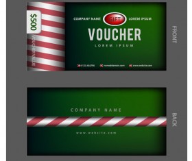 Dark green gift voucher template vector