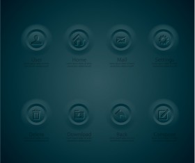 Dark green website menu button vector