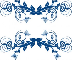 Decor floral with butterflies brushes