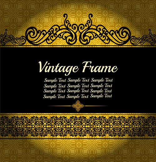 Decor floral with ornate background vintage styles vector 10