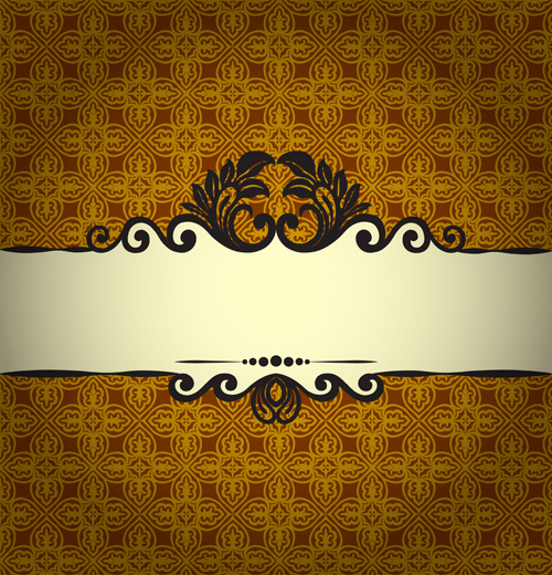 Decor floral with ornate background vintage styles vector 13
