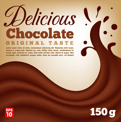 Delicious chocolate poster vector material