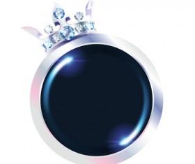 Diamond with crown and VIP sign vector 02