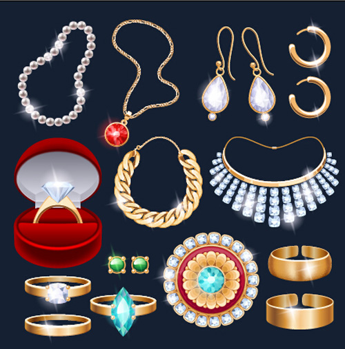 Different Jewelry design vector