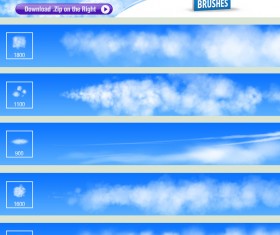 Different clouds Photoshop brushes