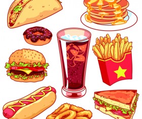 Different fast food vector design