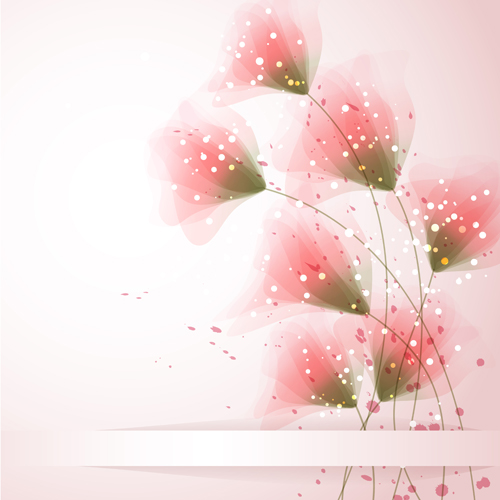 Dream background with flower design vector 02