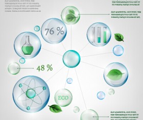 Eco Infographics and leaves bubble vector 07