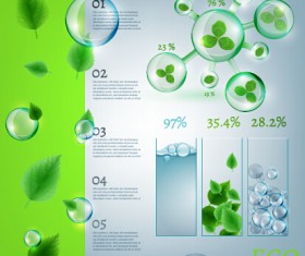 Eco Infographics and leaves bubble vector 08