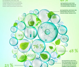 Eco Infographics and leaves bubble vector 09