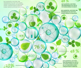 Eco Infographics and leaves bubble vector 10