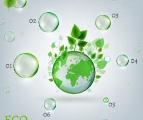 Eco Infographics and leaves bubble vector 13