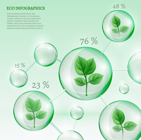 Eco Infographics with bubble vectors 04