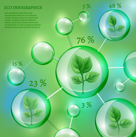 Eco Infographics with bubble vectors 06