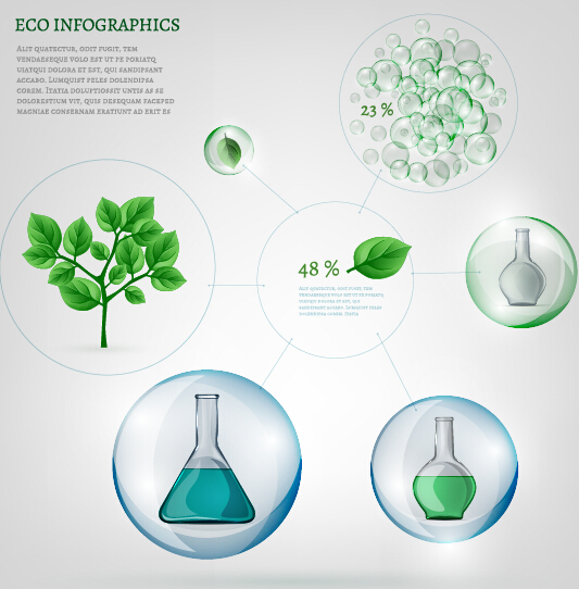 Eco Infographics with bubble vectors 12