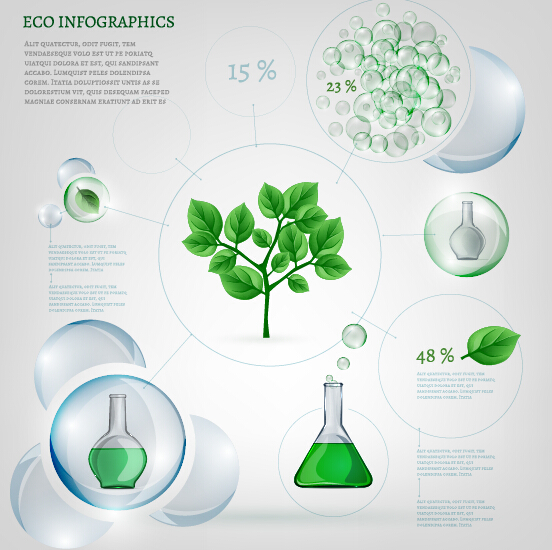Eco Infographics with bubble vectors 13