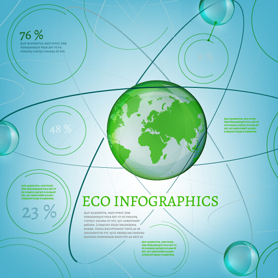 Eco Infographics with bubble vectors 14