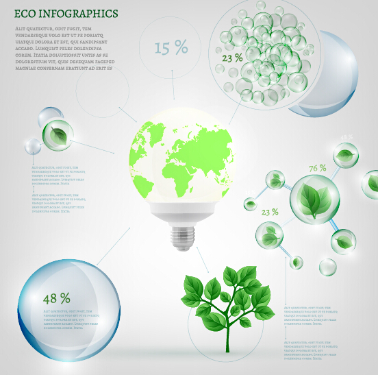 Eco Infographics with bubble vectors 15