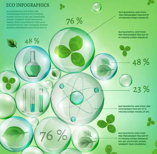Eco Infographics with bubble vectors 16