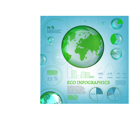 Eco infographics elements vectors graphics 02