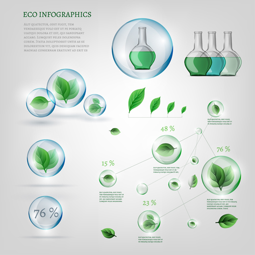 Eco infographics elements vectors graphics 03