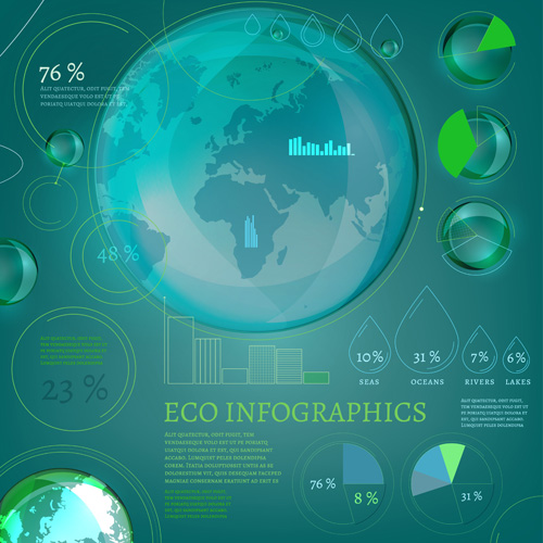 Eco infographics elements vectors graphics 04