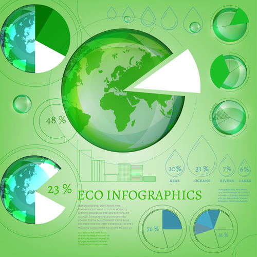 Eco infographics elements vectors graphics 07