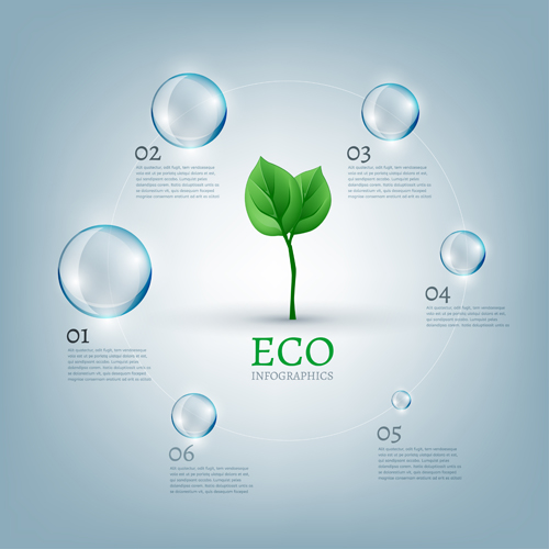 Eco infographics elements vectors graphics 14