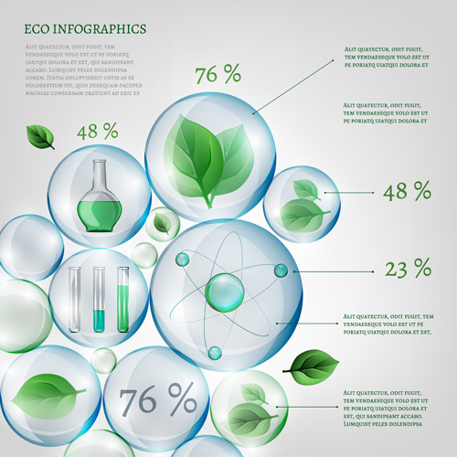 Eco infographics elements vectors graphics 15