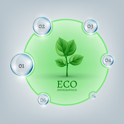 Eco infographics elements vectors graphics 16