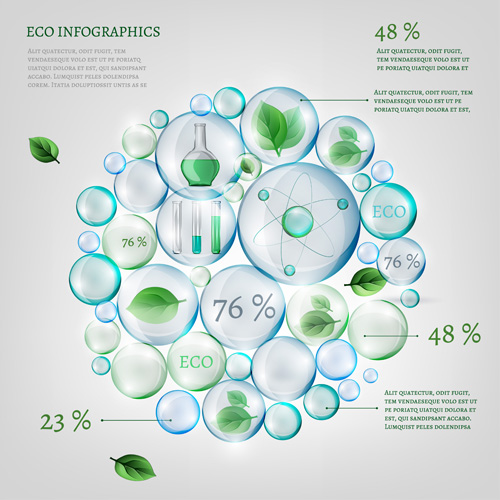 Eco infographics elements vectors graphics 17