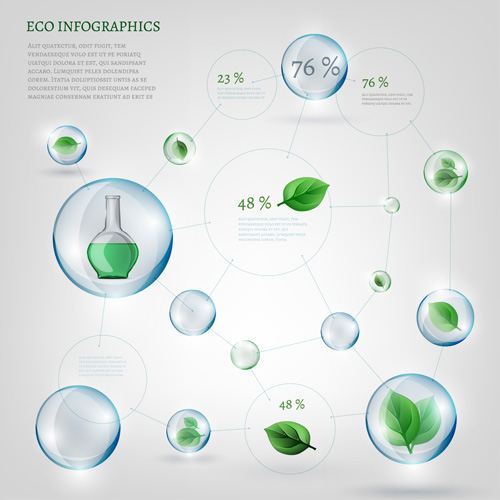Eco infographics elements vectors graphics 19