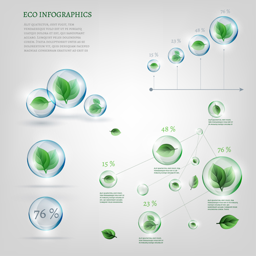 Eco infographics elements vectors graphics 22