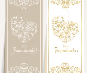 Elegant invitation card for wedding vector 02